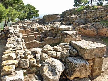 Phaistos: part of the old palace in the northeast corner
