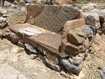 Zakros: a bench in the Minoan town
